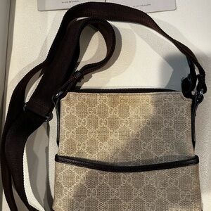Gucci Beige and Brown Shoulder Bag